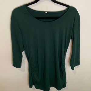 Maternity Ruched 3/4 Sleeve Top